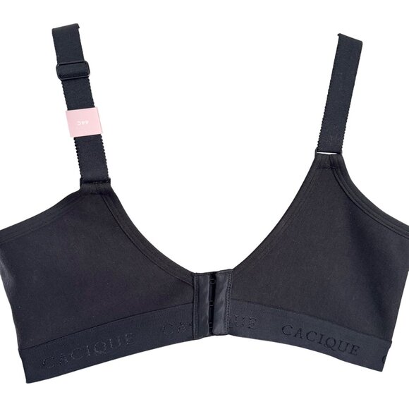 2 x CACIQUE Unlined Full Coverage No-Wire Black Bra The Cotton Collection 44C - Picture 16 of 16